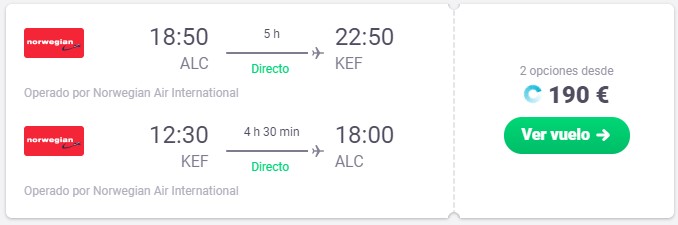 Vuela a Islandia desde 95 euros trayecto