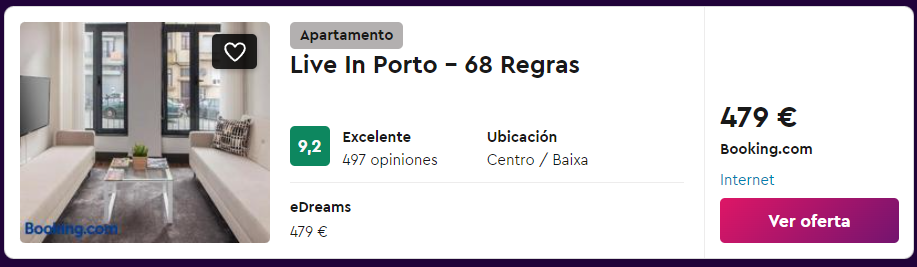 Apartamento en Oporto desde 47,90 euros por persona y noche Apartamento en Oporto desde 47,90 euros por persona y noche