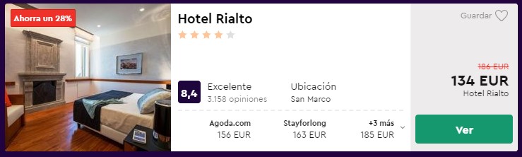 Hotel 4* en Venecia desde 67 euros por persona y noche