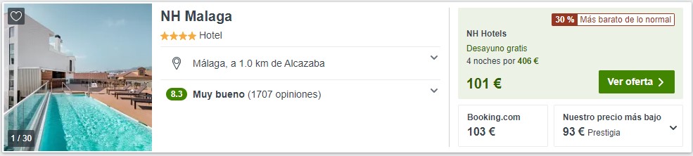 hotel 4 estrellas en malaga en verano 2020 desde 46 euros persona y noche
