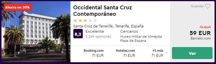 hotel en tenerife desde 29 euros por persona y noche