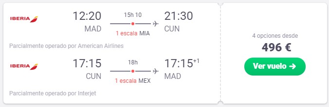 ¡Vacaciones en Cancún! Vuela desde 248 euros trayecto