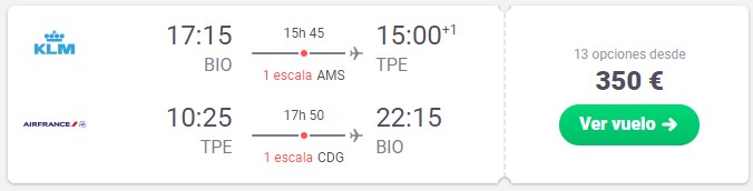 vuela a taiwan desde 175 euros trayecto