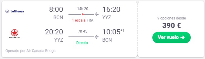 vuela a toronto desde 195 euros