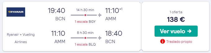 vuelos a jordania desde 69 euros trayecto en enero 2020