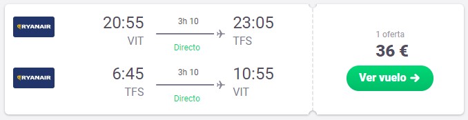 vuelos a tenerife desde 18 euros en verano